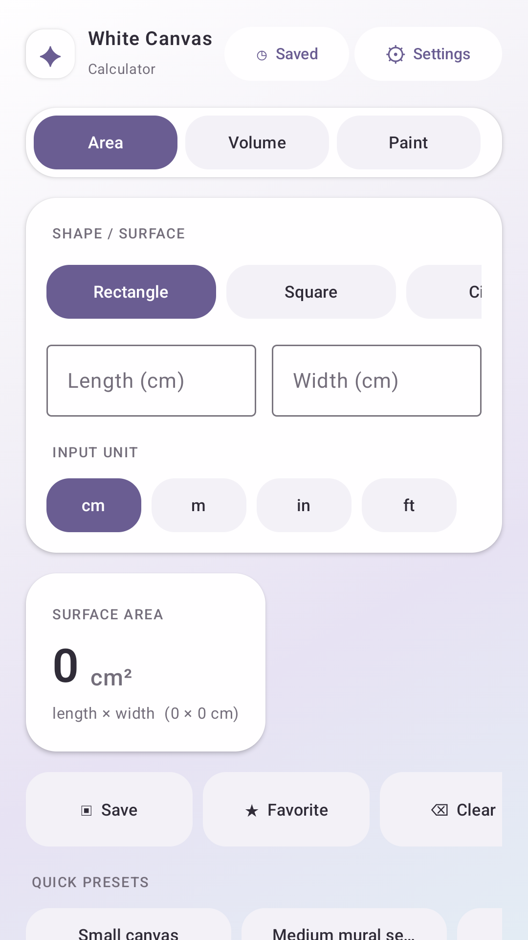 White Canvas Calculator
